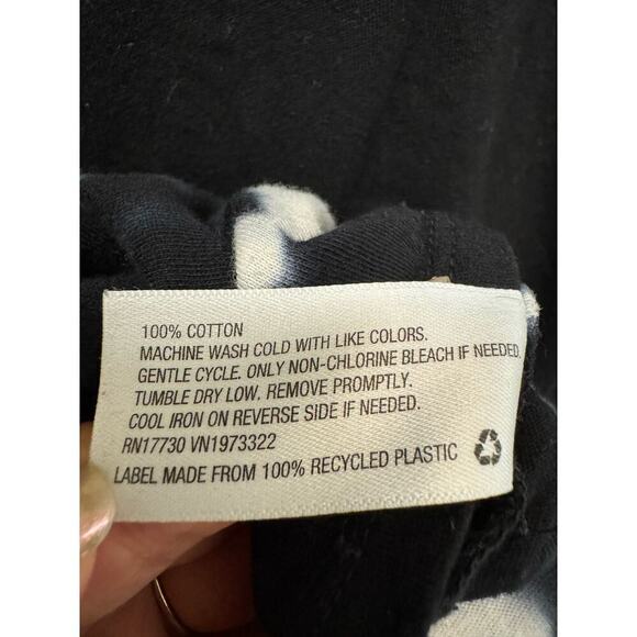 Wild Fable Large Boxy Long Sleeve Black and Tie Dye Cotton Tee Top - Picture 5 of 5